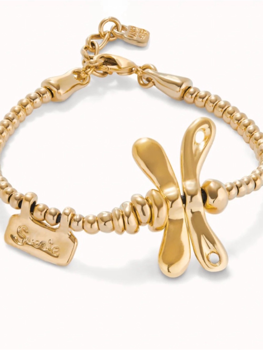 Uno de 50 Gold Dragonfly Bead Charm Bracelet